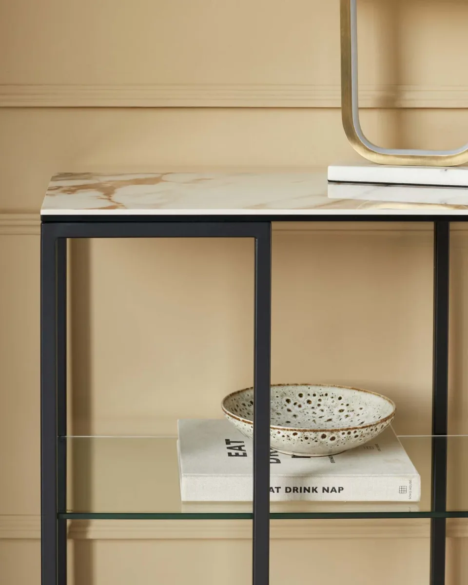 Georgia natural ceramic small console table - Image 3