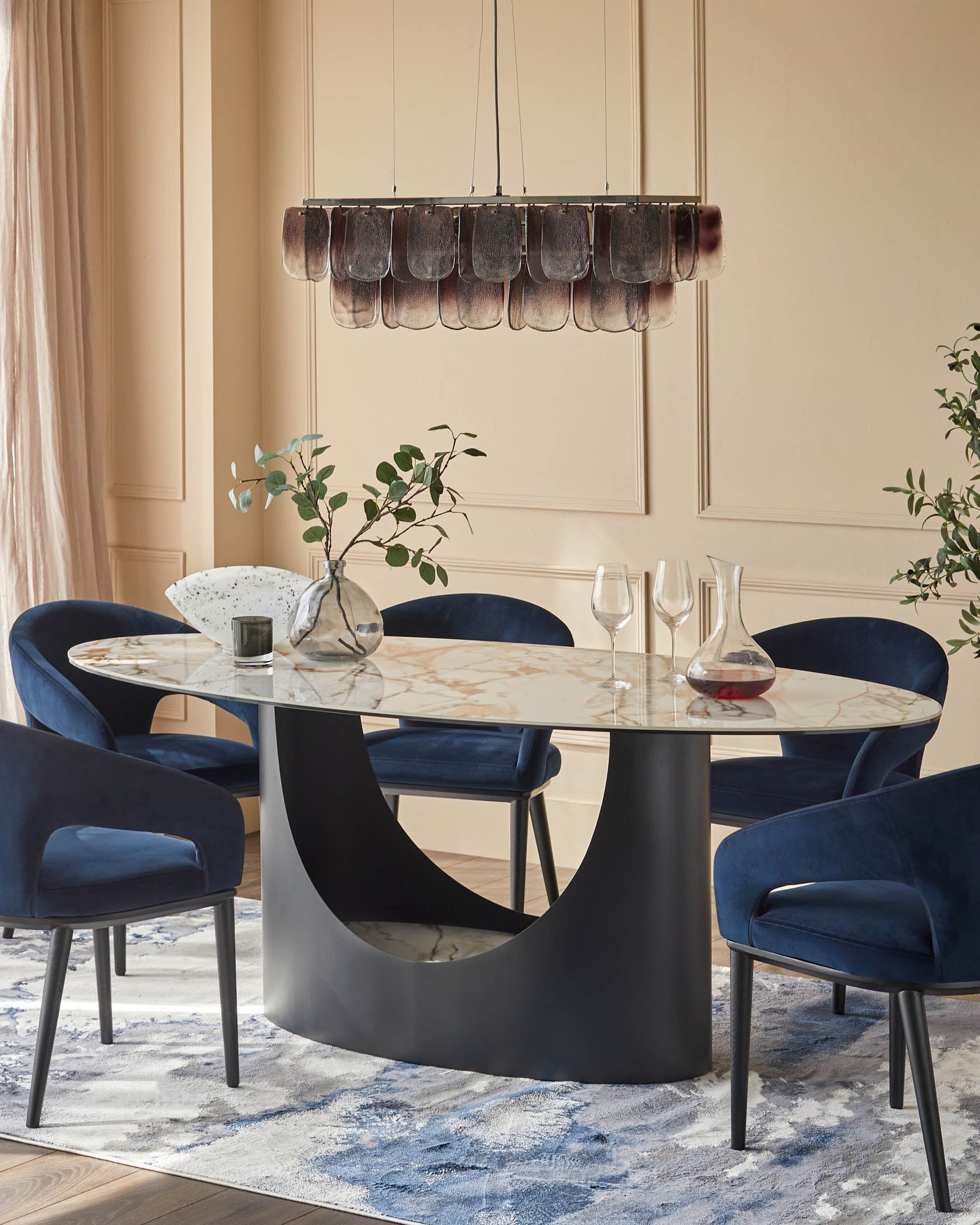 Giotto natural ceramic 8 seater dining table - Image 5