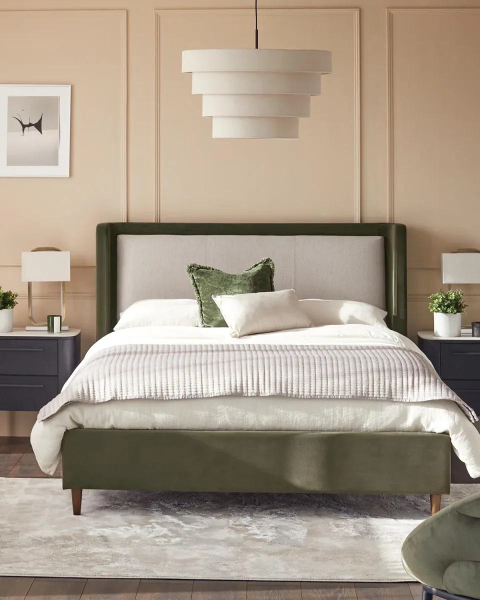Manhattan white ceramic 2 drawer bedside table - Image 3