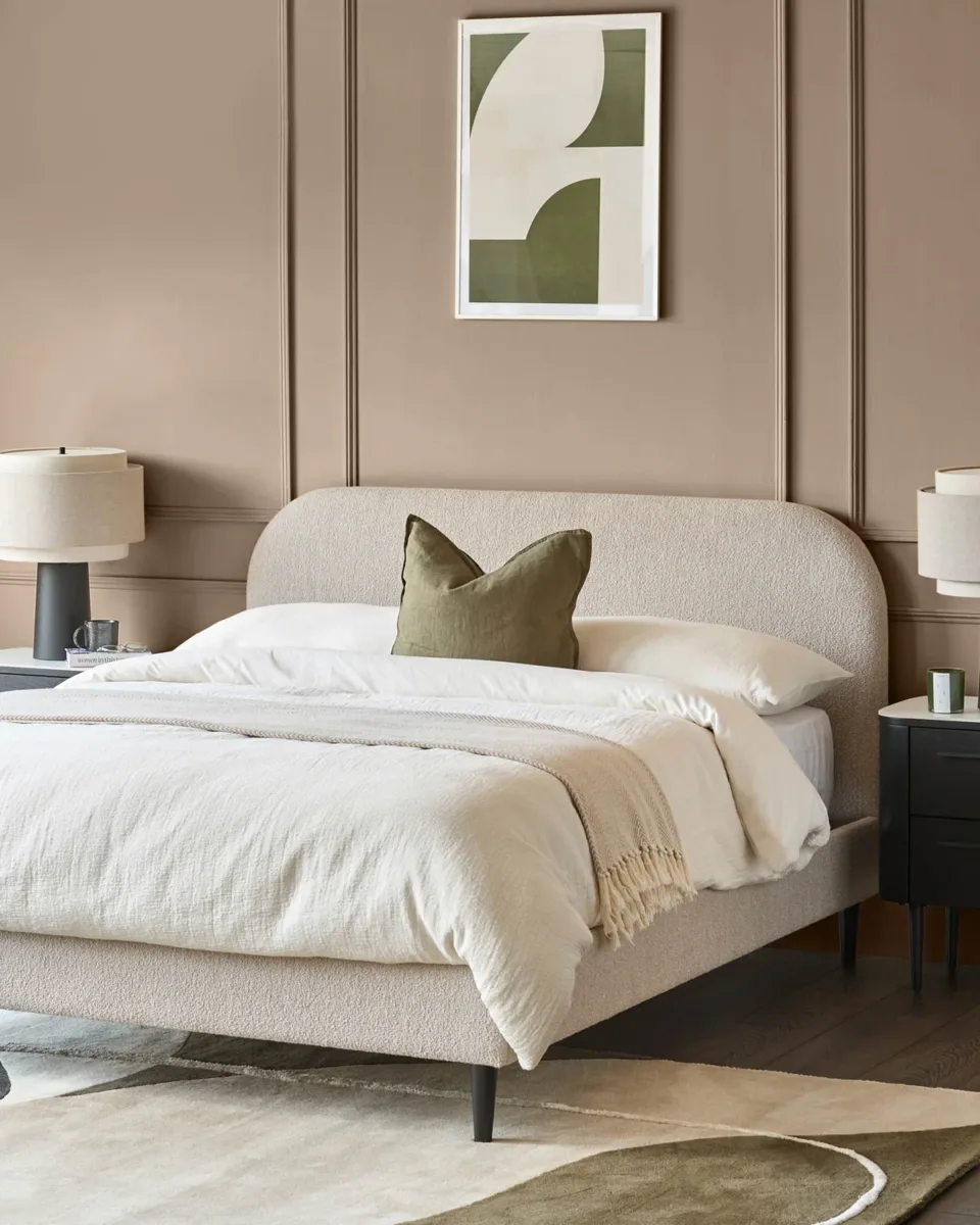 Hampton natural soft boucle double bed