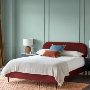 Hampton toffee red velvet double bed