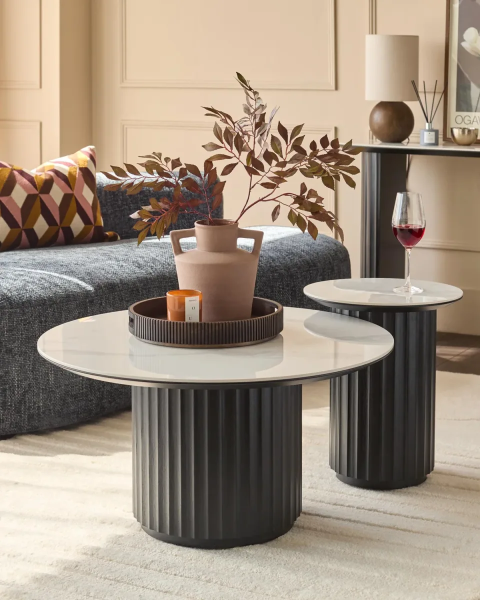 Hanne white ceramic coffee table - Image 2