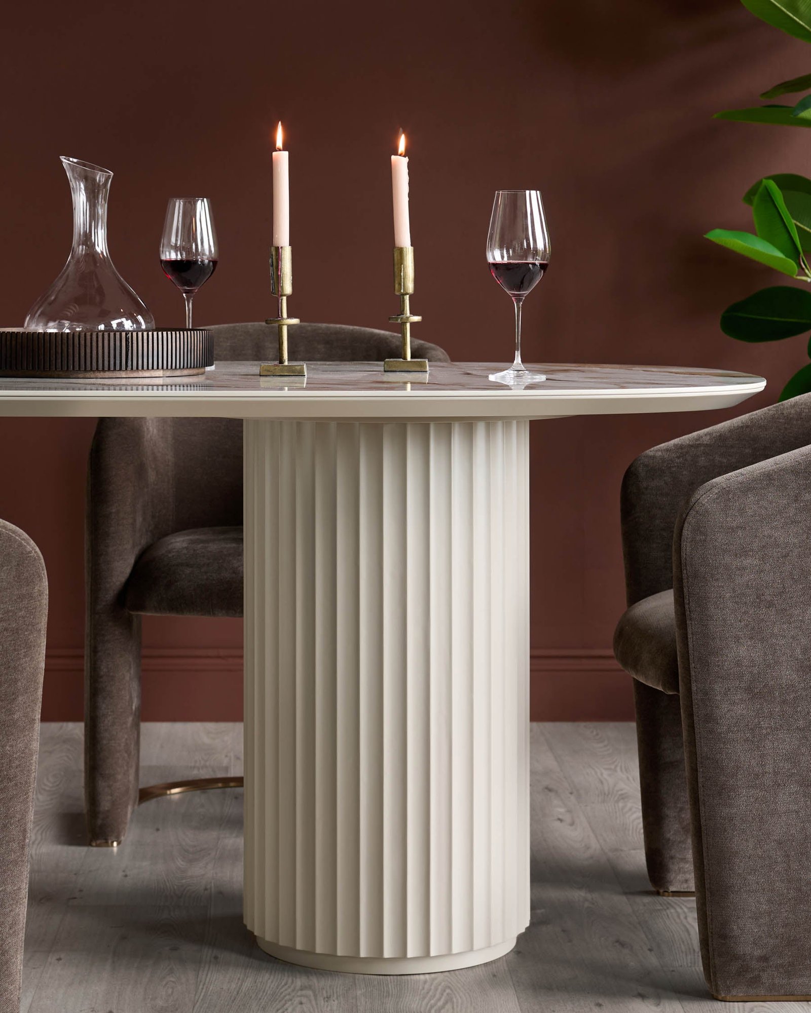 Hanne natural ceramic 6 seater dining table - Image 8