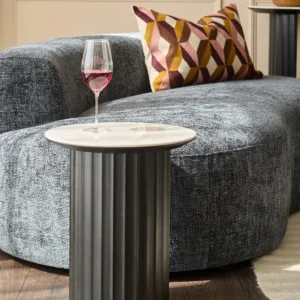 Hanne white ceramic side table