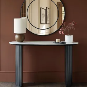 Hanne white ceramic console table