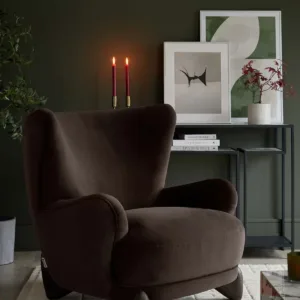 Harlan dark chocolate velvet accent chair