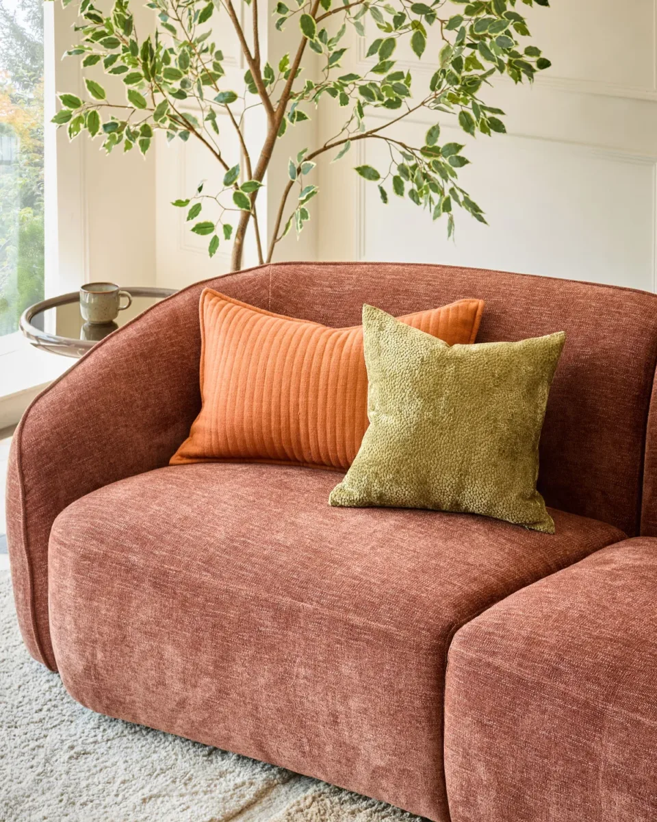 Harlene olive green medium velvet cushion - Image 2