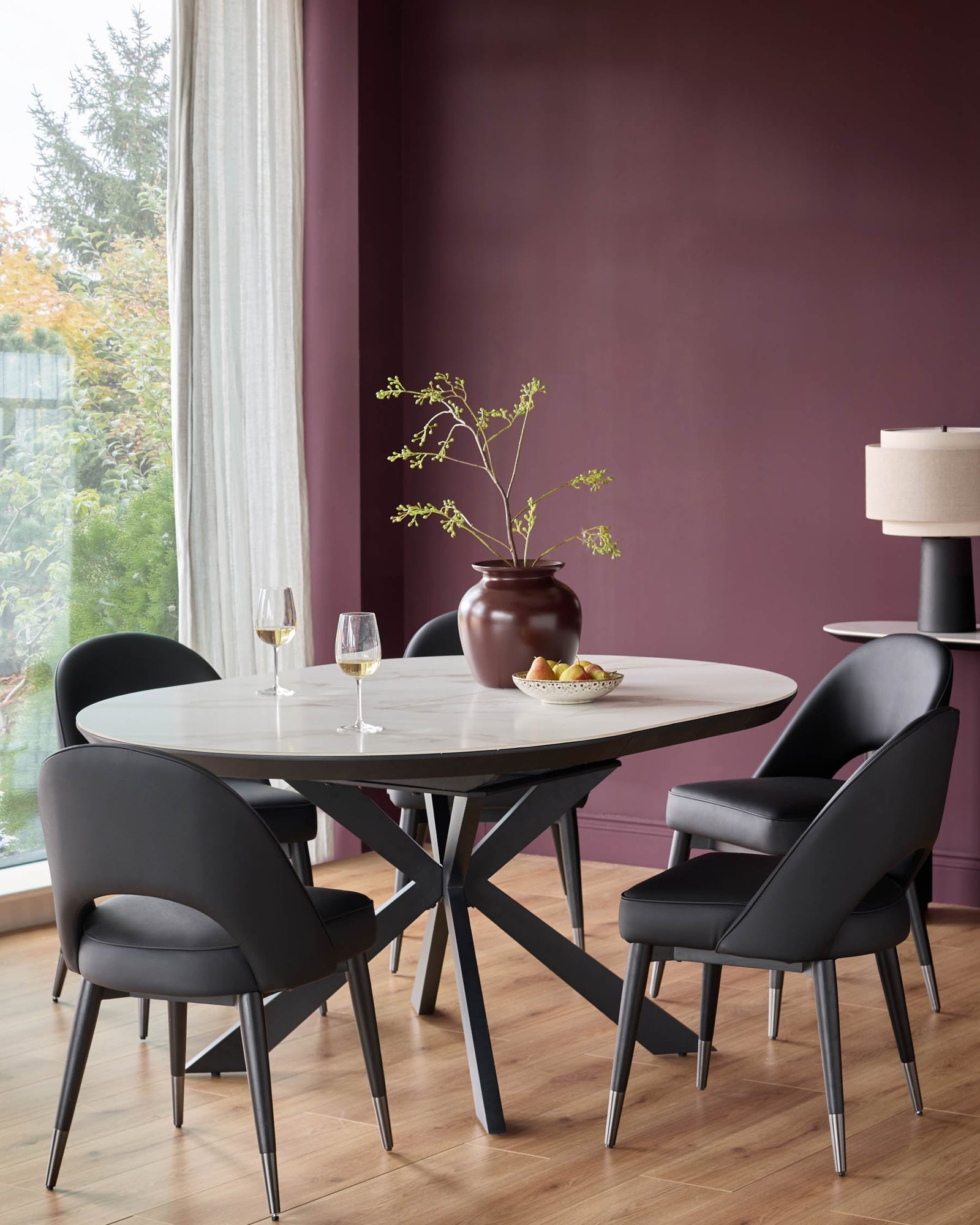 Hayden white round ceramic extending 4 to 6 dining table - Image 3