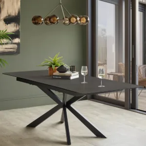 Hayden dark grey ceramic extending 8 to 10 seater dining table