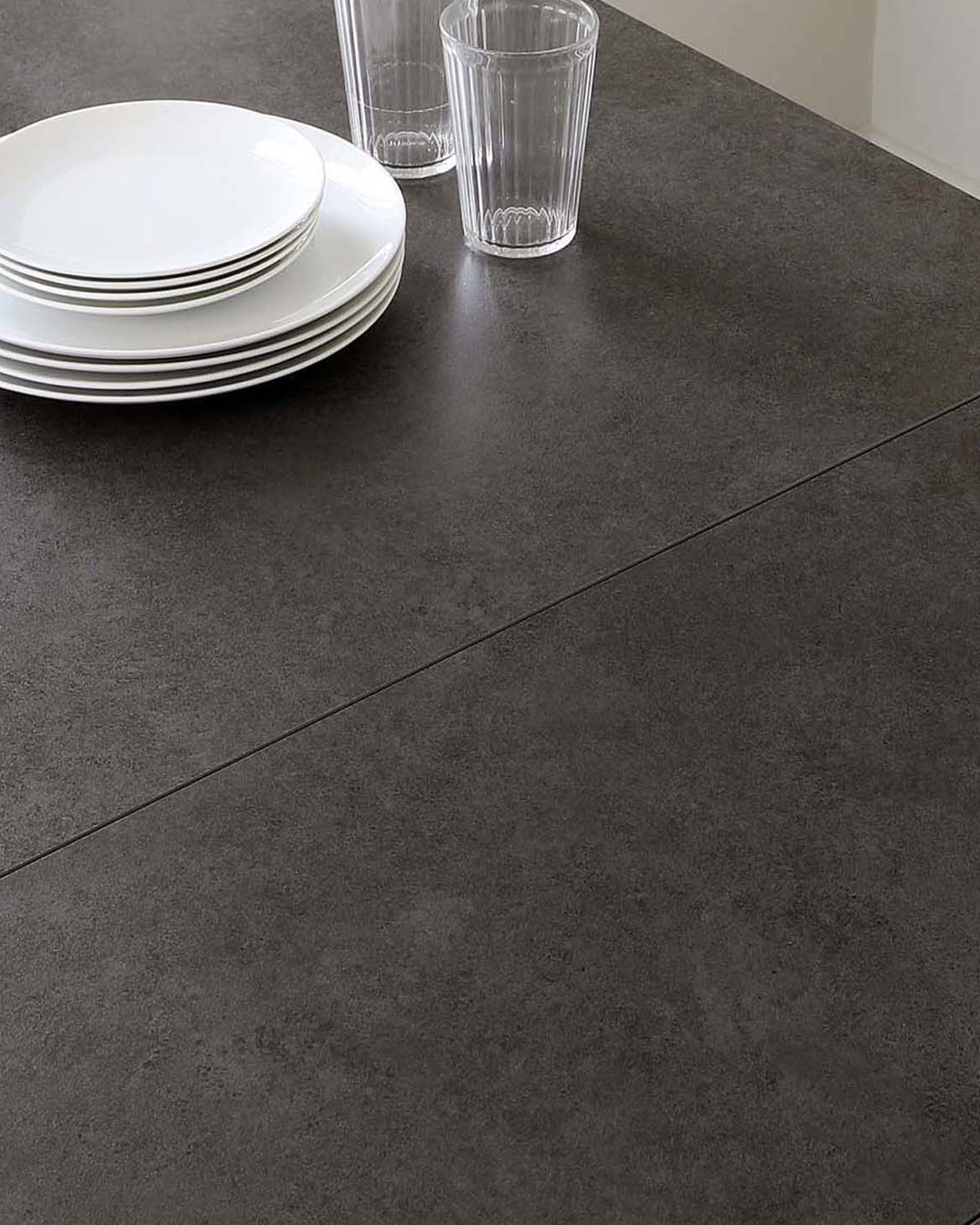 Hayden dark grey ceramic extending 8 to 10 seater dining table - Image 6
