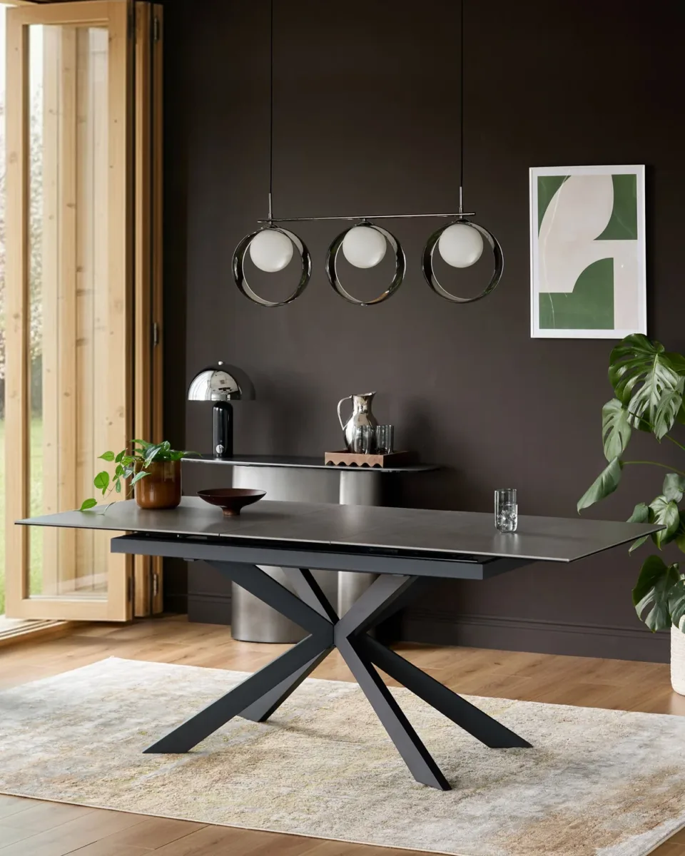 Hayden Light Grey Ceramic Extending 6 to 8 Seater Dining Table