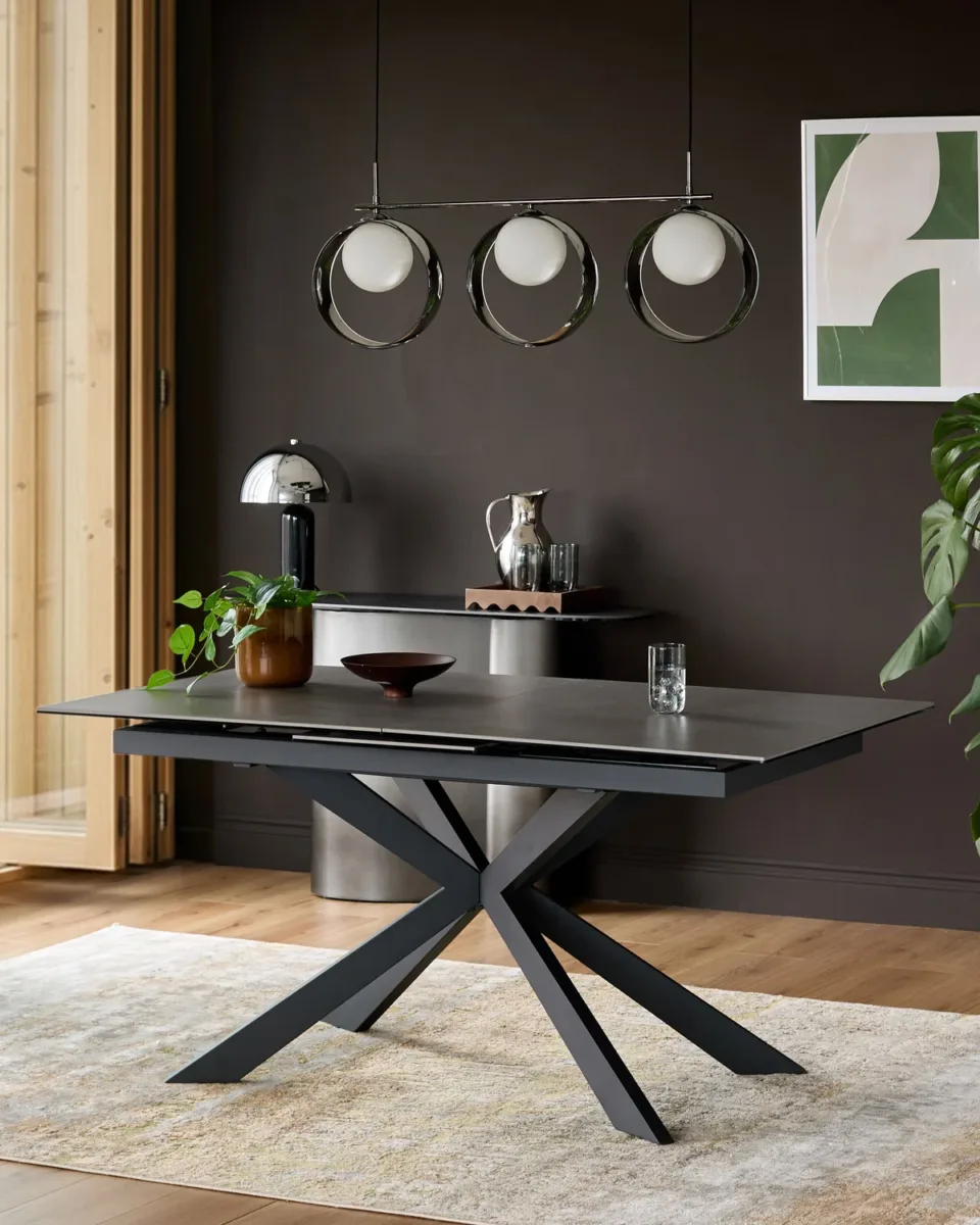 Hayden Light Grey Ceramic Extending 6 to 8 Seater Dining Table - Image 2