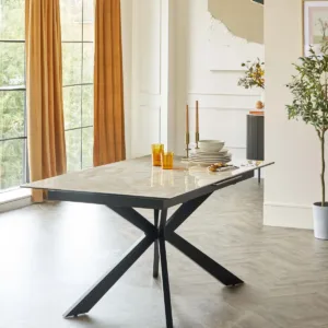 Hayden Natural Ceramic Extending 6 to 8 Seater Dining Table