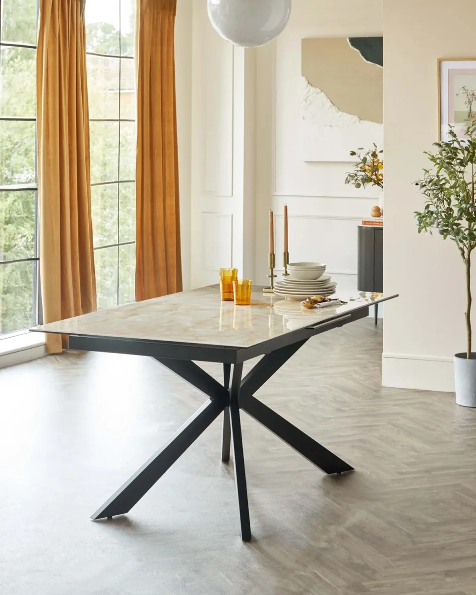 Hayden Natural Ceramic Extending 6 to 8 Seater Dining Table
