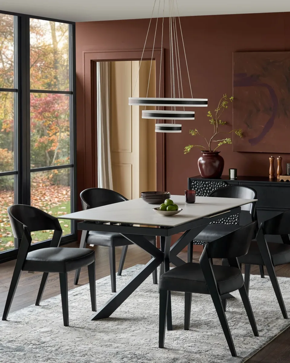 Hayden White Marbled Ceramic Extending 6 To 8 Seater Dining Table - Image 2