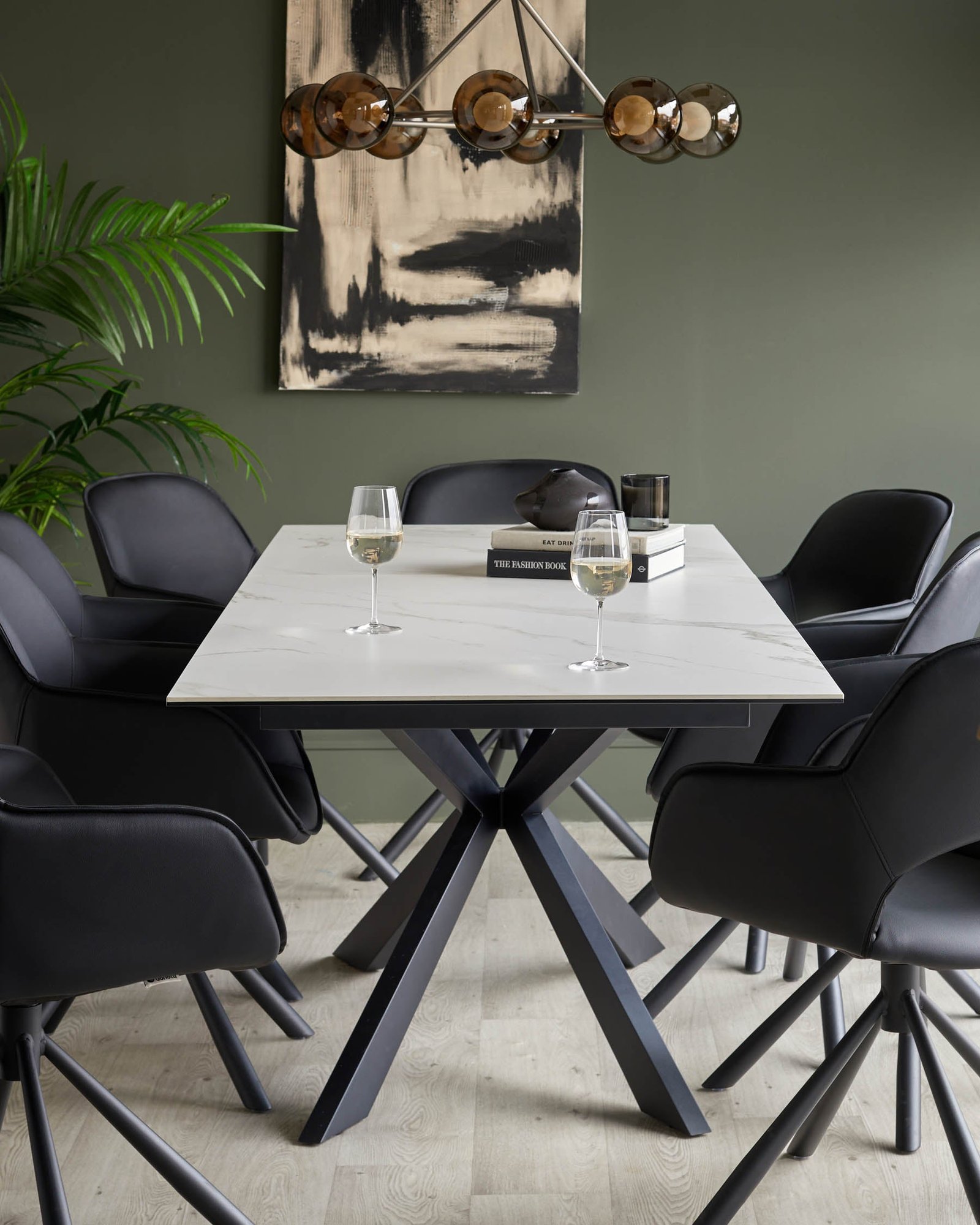 Hayden white ceramic extending 8 to 10 seater dining table - Image 7