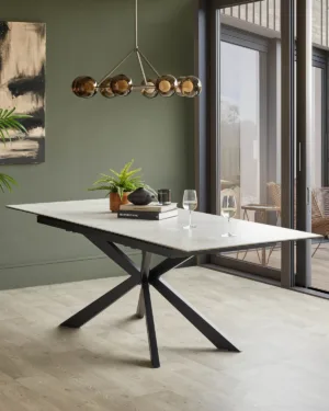 Hayden white ceramic extending 8 to 10 seater dining table