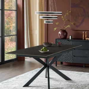 Hayden Dark Grey Ceramic Extending 6 To 8 Seater Dining Table
