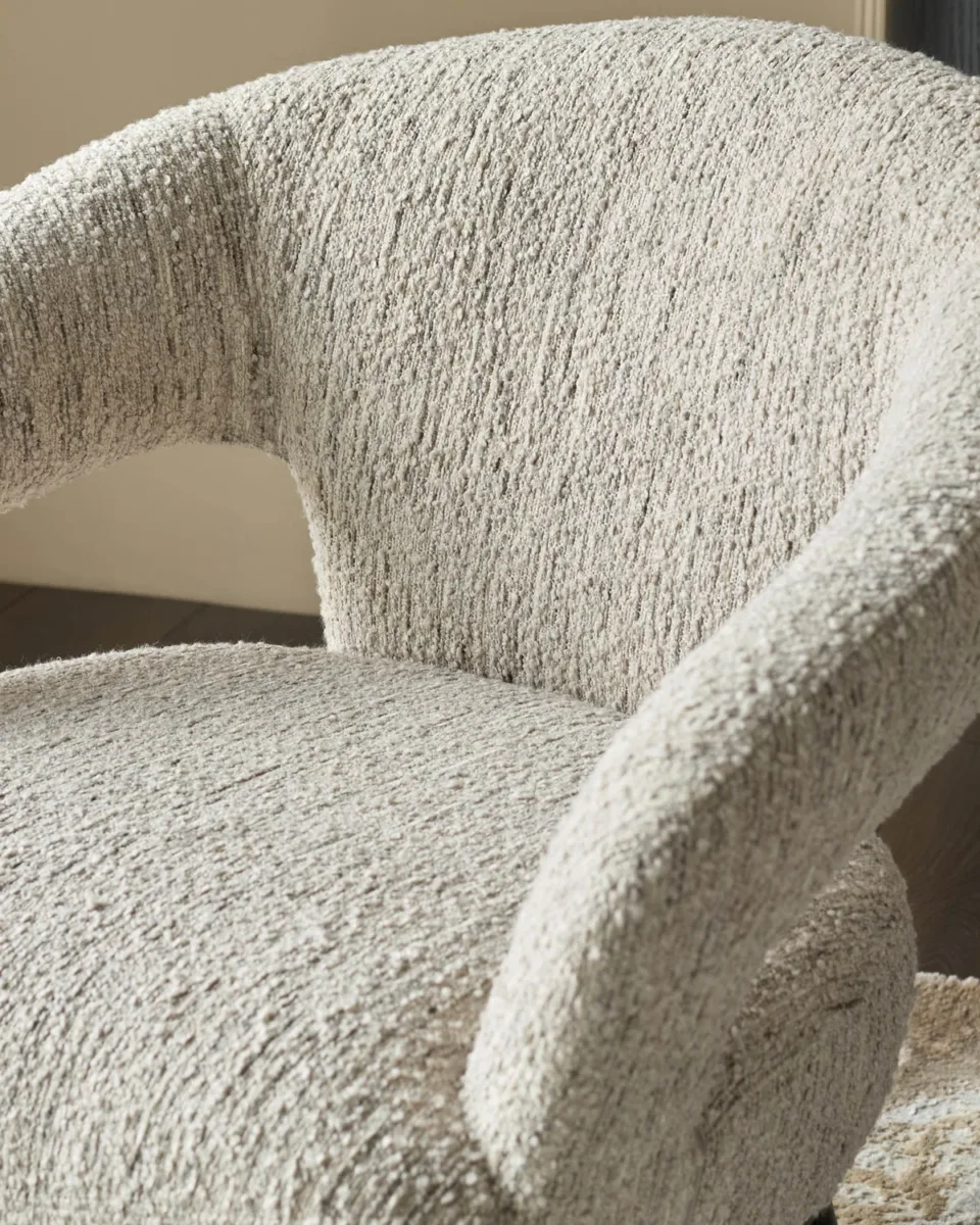 Heath cream chunky boucle accent chair - Image 2