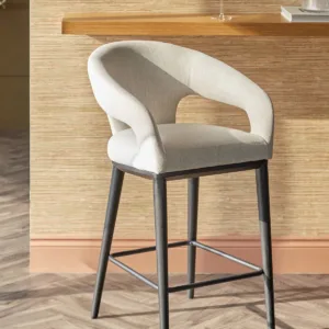 Heath ivory dual tone fabric bar stool