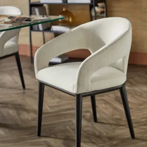 Heath ivory dual tone fabric dining chair