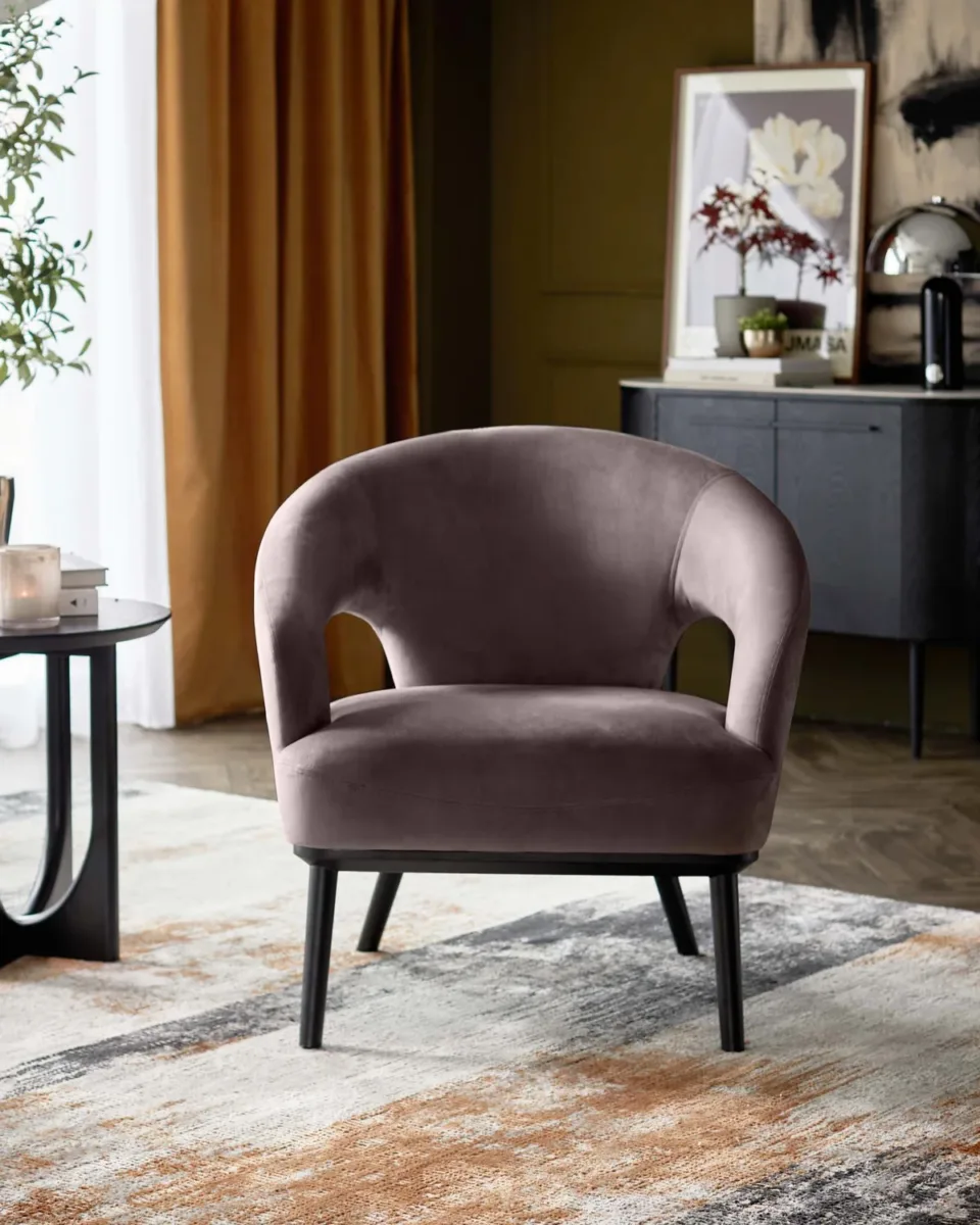 Heath mocha velvet accent chair - Image 3