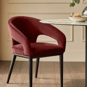 Heath toffee red velvet dining chair
