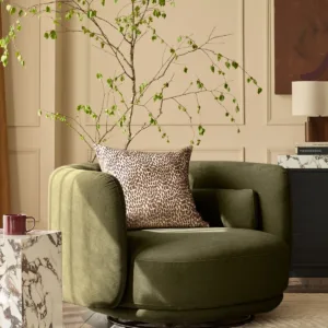 Henry olive green velvet love seat