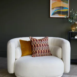 Henry Ivory Boucle Swivel Love Seat