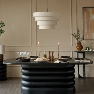 Hepworth black wood 8 seater dining table