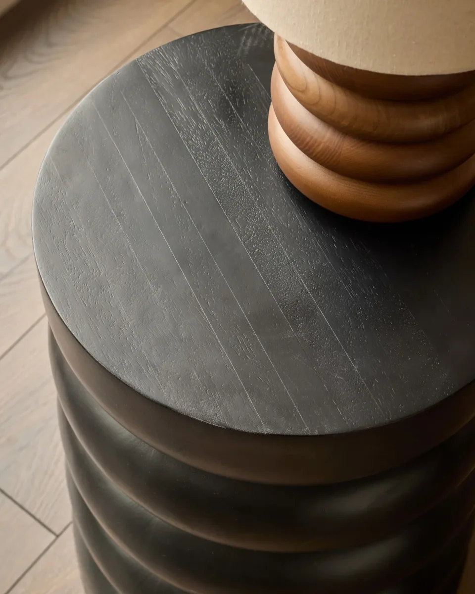Hepworth black wood side table - Image 2