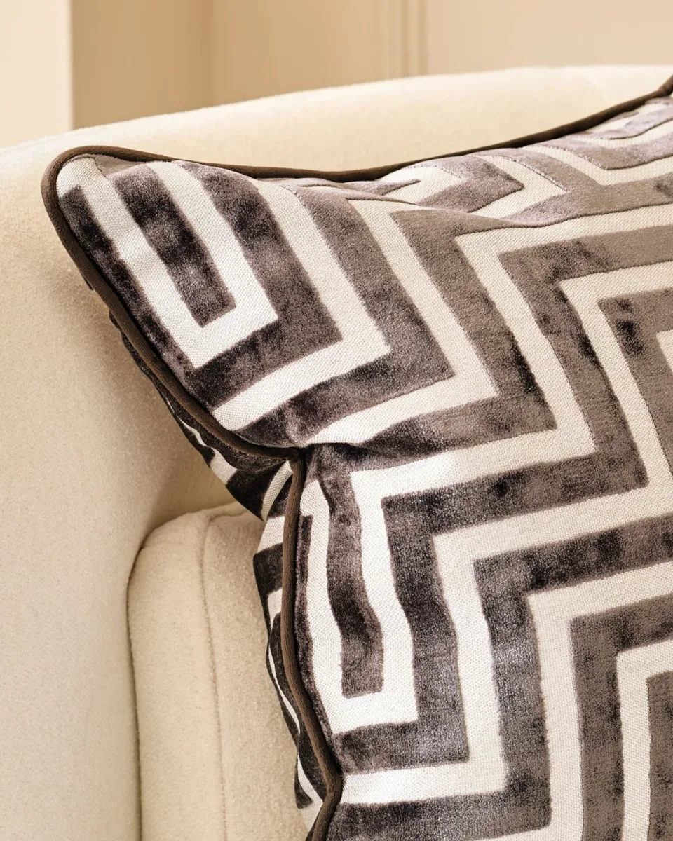 Imani chocolate medium velvet cushion - Image 4