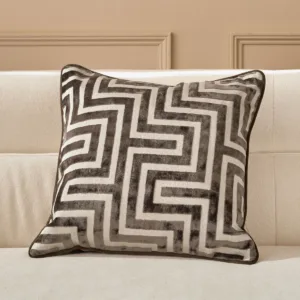 Imani chocolate medium velvet cushion