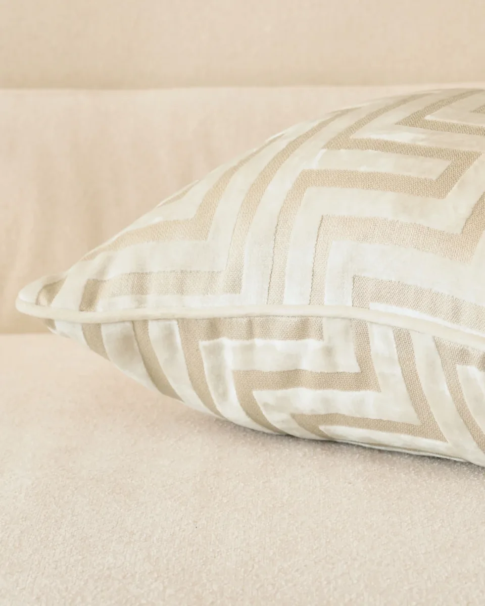 Imani ivory medium velvet cushion - Image 4
