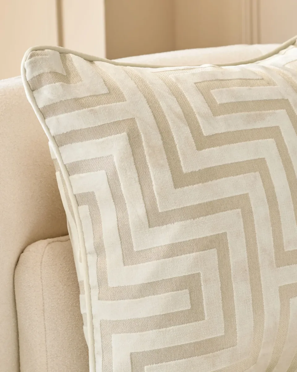 Imani ivory medium velvet cushion - Image 3