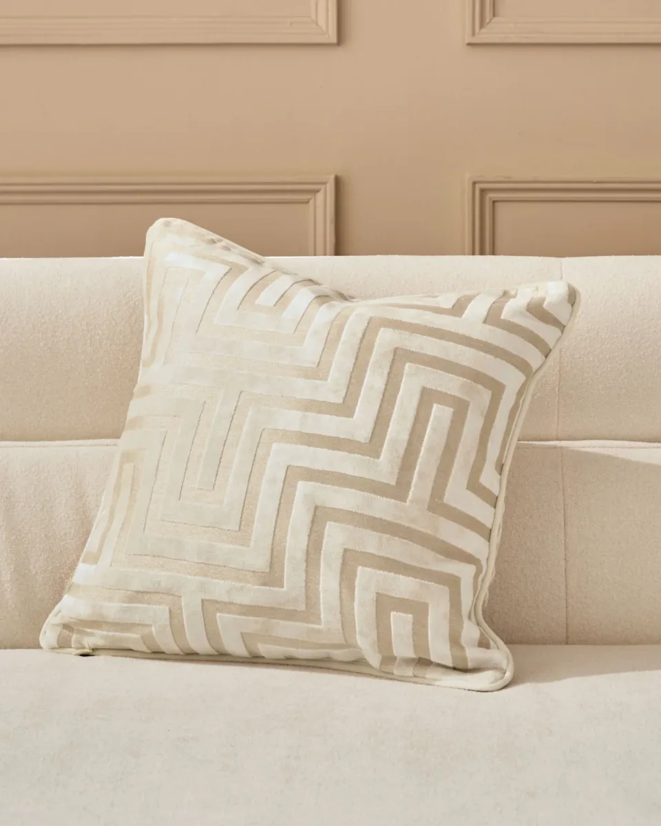 Imani ivory medium velvet cushion