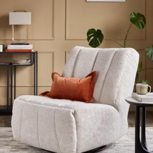 Jayla Natural Chunky Weave Rocking Swivel Recliner