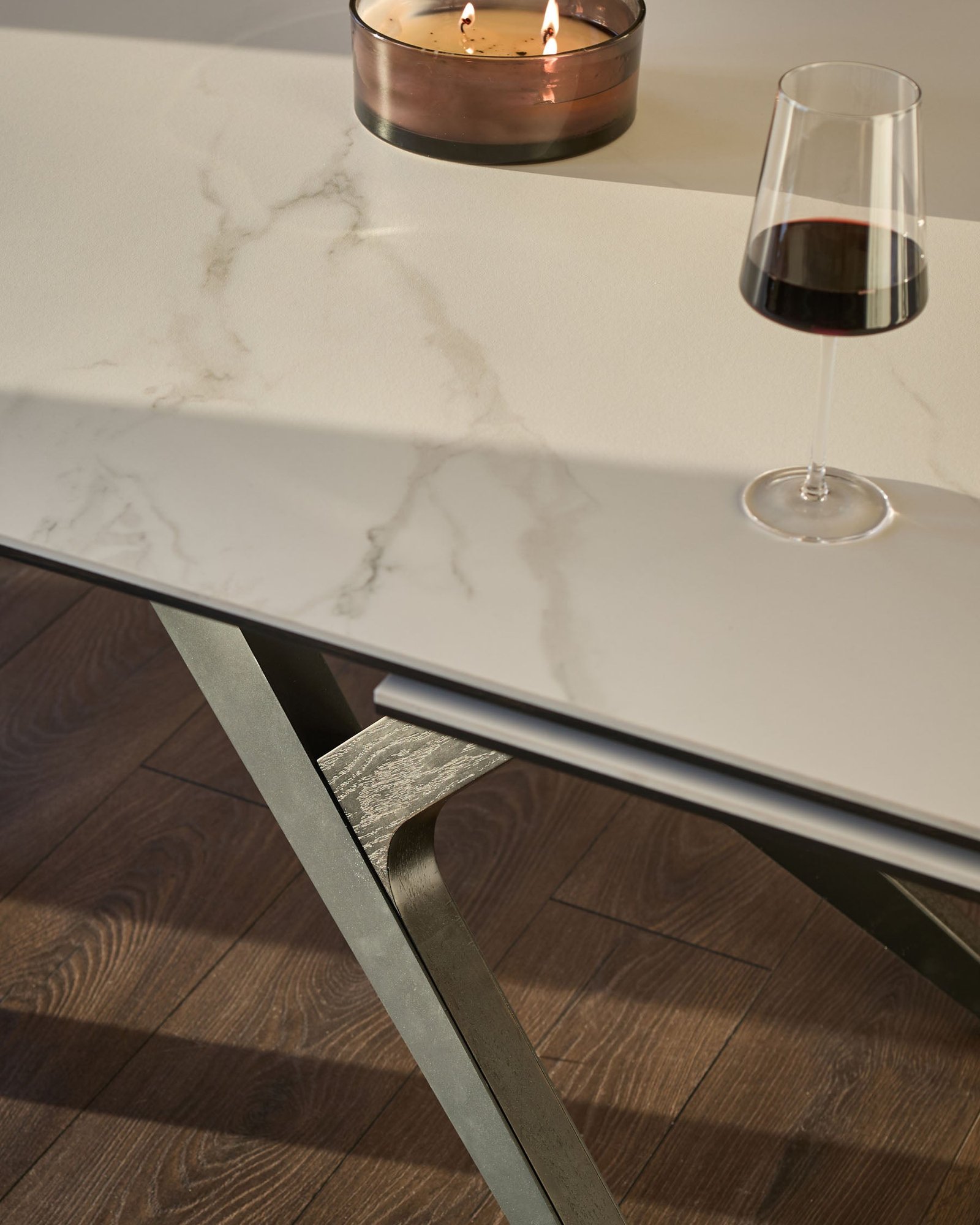 Jennet white ceramic 8 - 10 extending dining table - Image 9