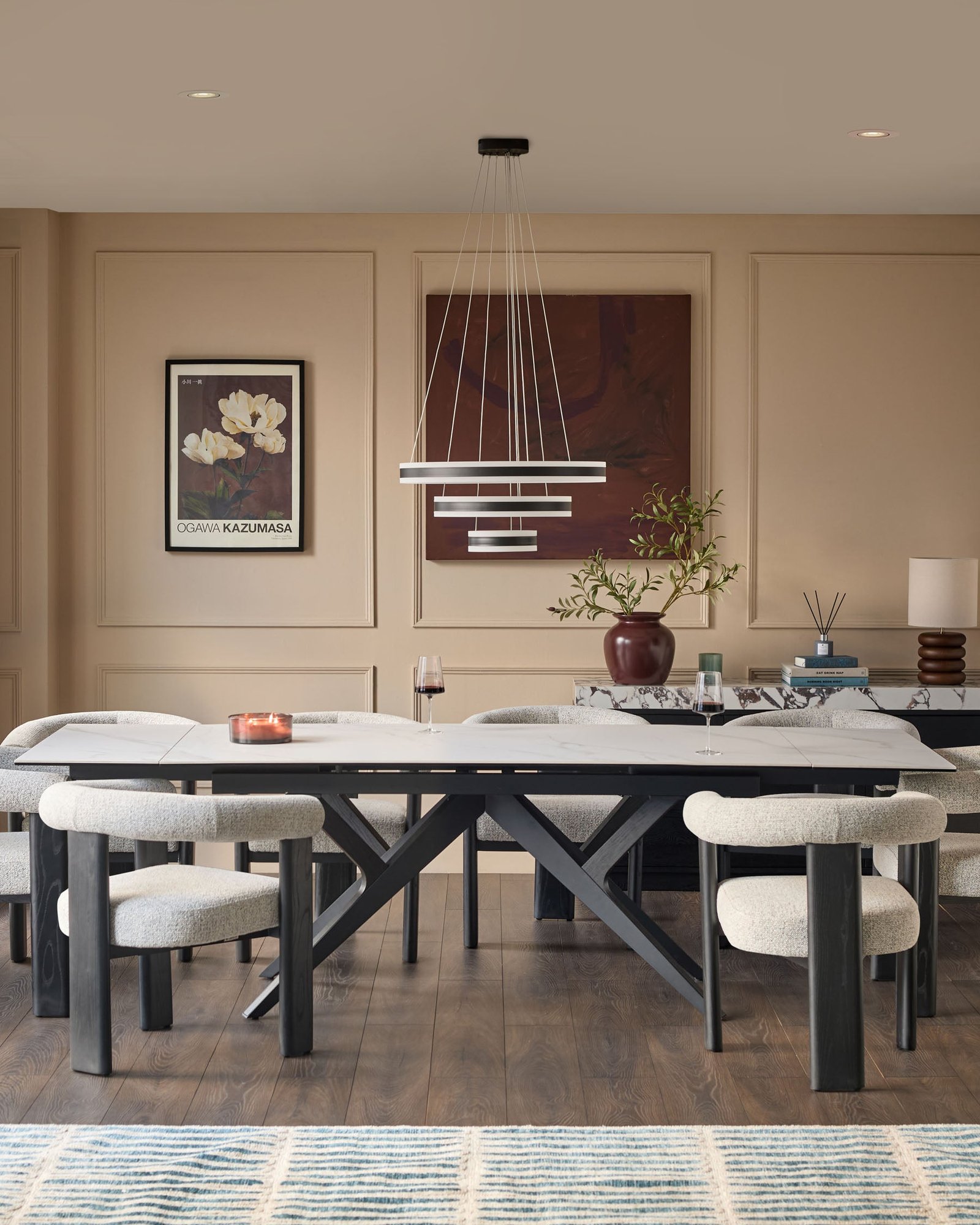 Jennet white ceramic 8 - 10 extending dining table - Image 3