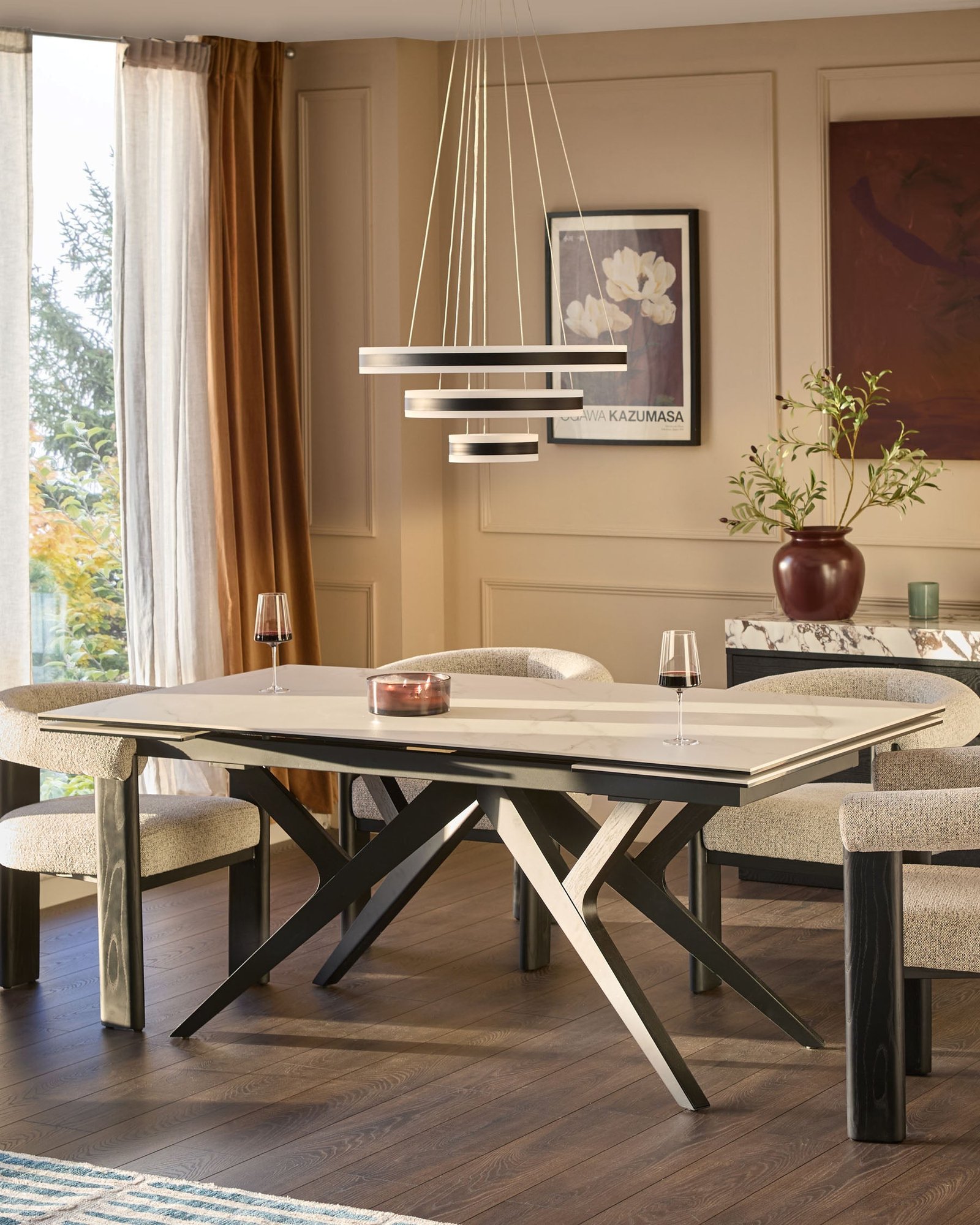Jennet white ceramic 8 - 10 extending dining table - Image 2