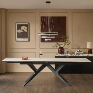 Jennet white ceramic 8 - 10 extending dining table
