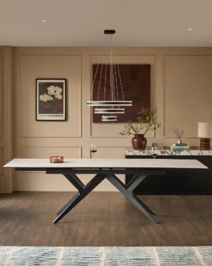 Jennet white ceramic 8 - 10 extending dining table