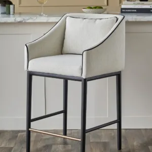 Julep ivory dual tone fabric bar stool