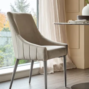 Juliana champagne velvet with stainless steel dining chair - set of 2