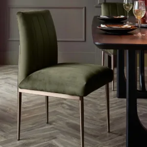 Kendra olive green velvet dining chair - set of 2
