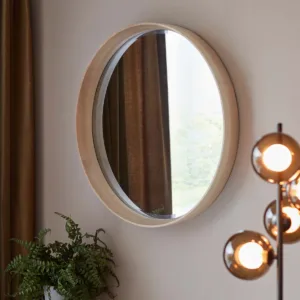 Kendrick Small Round Wall Mirror Oak