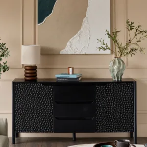 Knox black wood large sideboard