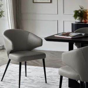 Landon Dark Grey Leather Dining Chair