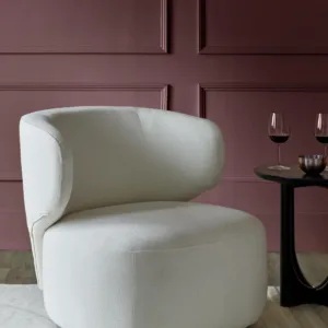 Landon ivory boucle swivel accent chair