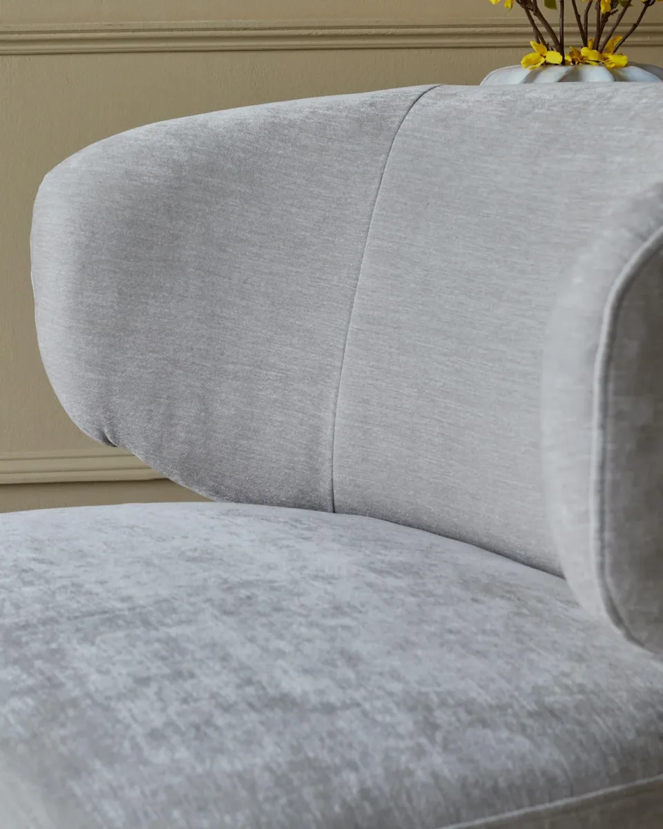 Landon light grey fabric swivel accent chair - Image 4